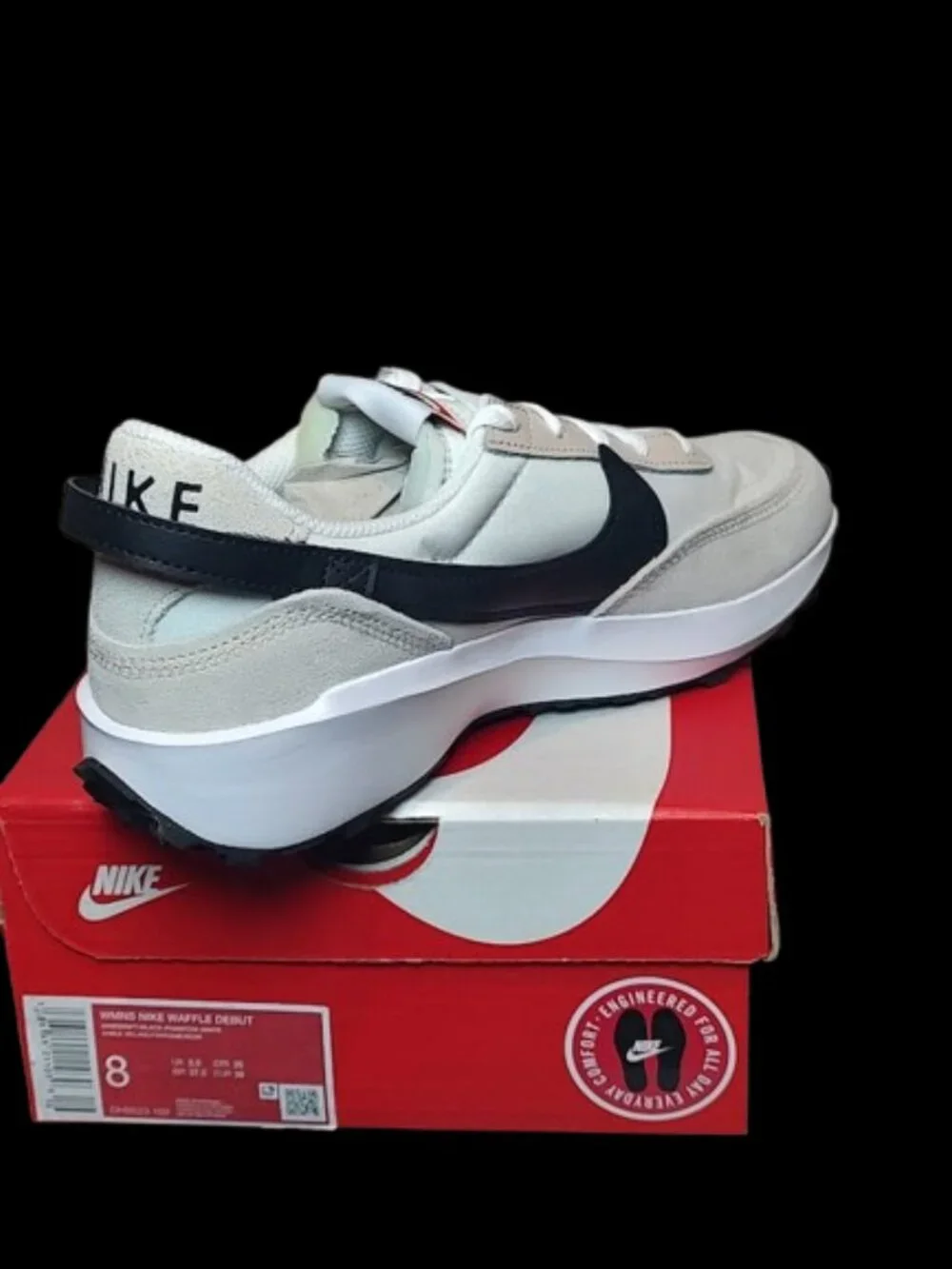 Nike Waffle Debut Sanddrift Black White DH9523-102 Women’s Size 8 Sneakers